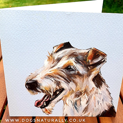 Fox Terrier Dog Lover Portrait Art Card